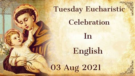 Fr Inba Sss Tuesday Eucharistic Celebration In Englishl Aug