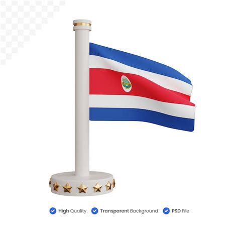 Premium PSD 3d Rendering Costa Rica National Flag Isolated