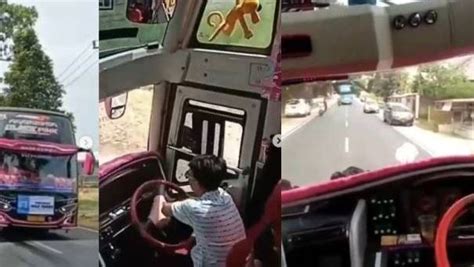 Viral Bus Ugal Ugalan Oleng Diduga Di Jalan Cilimus Kuningan