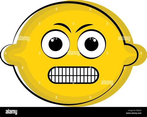 Angry Lemon Cartoon Character Emote Stock Vector Image Art Alamy