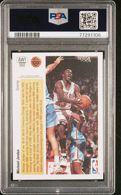 1991 Upper Deck Baseball SP1 Michael Jordan Chicago Rookie RC PSA 9