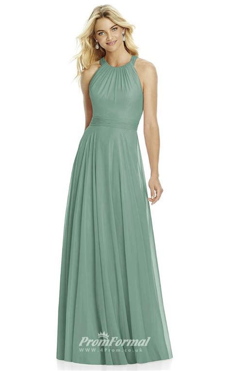 Dasuk6760 Plus Sides A Line Halter Dark Sage 54 Chiffon With Strappy Bridesmaid Dresses 4prom