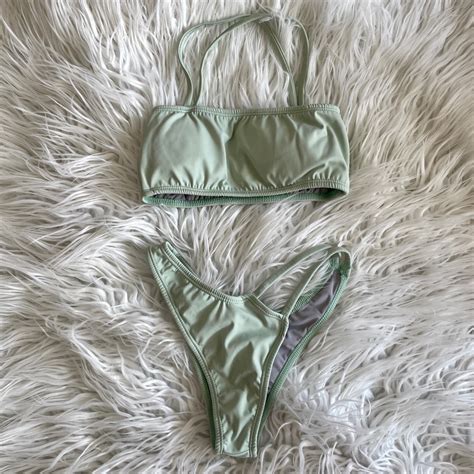 Custom Avocado Green Bikini Women S Fashion Swimwear Bikinis Swimsuits On Carousell