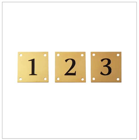 Door Numbers Brass Hygiene Hospitality Housekeeping