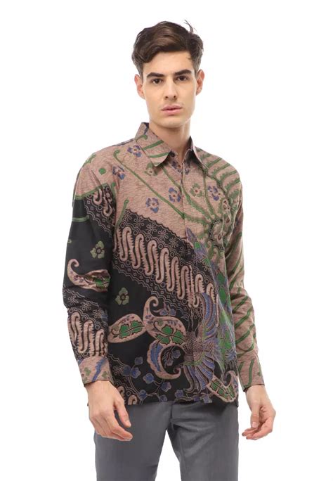 Jual Hamlin Kendrick Atasan Formal Kemeja Batik Pria Hanung Long Sleeve