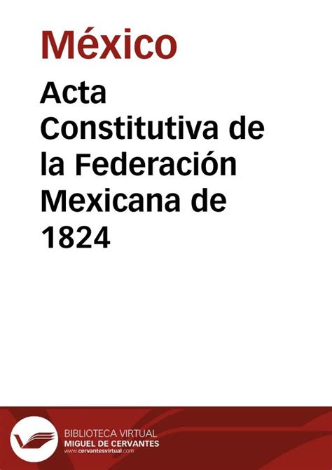 Acta Constitutiva De La Federaci N Mexicana De Biblioteca