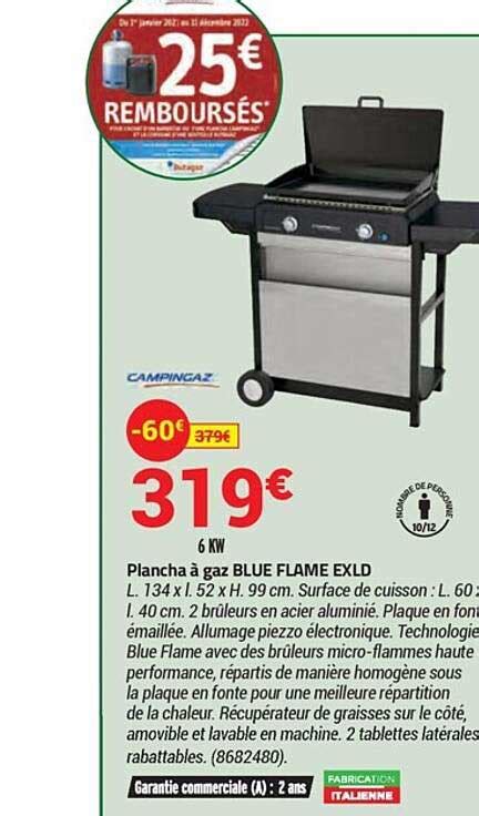 Promo Plancha à Gaz Blue Flame Exld chez Bricorama iCatalogue fr