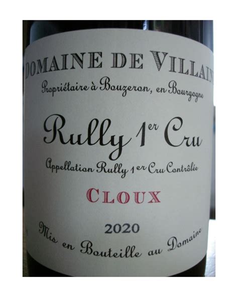 Rully Er Cru Rouge Cloux De Villaine