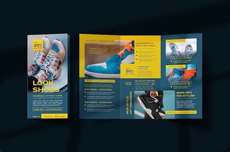 Footwear And Fashion Trifold Brochure Design Template Place