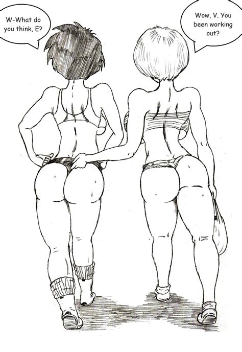 Rule 34 2girls Ass Ass Focus Backboob Black And White Clothed Female Dragon Ball Z Erasa