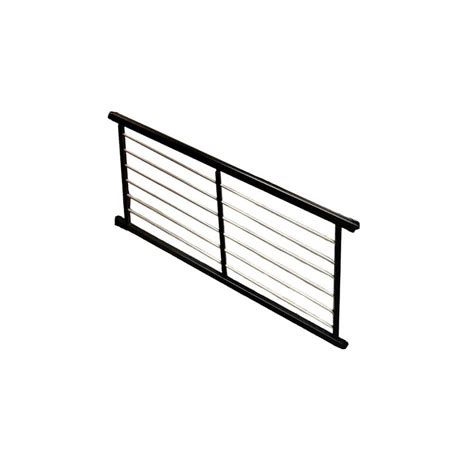 Weatherables Cornell 36 In H X 72 In W Textured Black And Silver Horizontal Aluminum Rod Stair