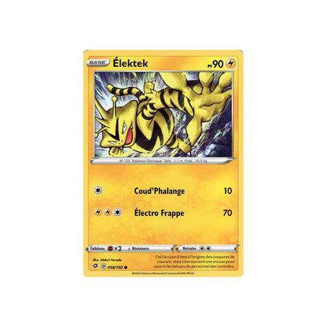 Carte Pokémon EB02 058 192 Élektek DracauGames