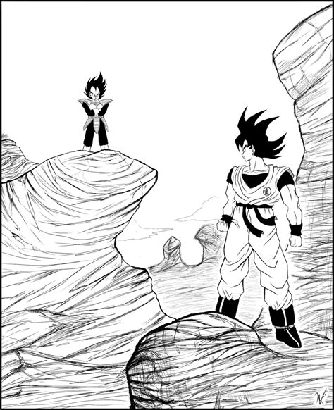 Goku Vs Vegeta Drawing at GetDrawings | Free download