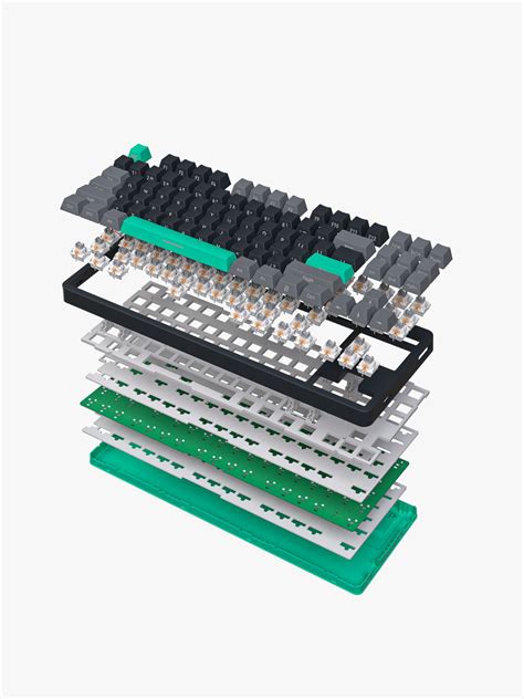 Furycube G87 Gasket Hot Swappable Wired Mechanical Keyboard Black Dark Grey Green Noah Silver