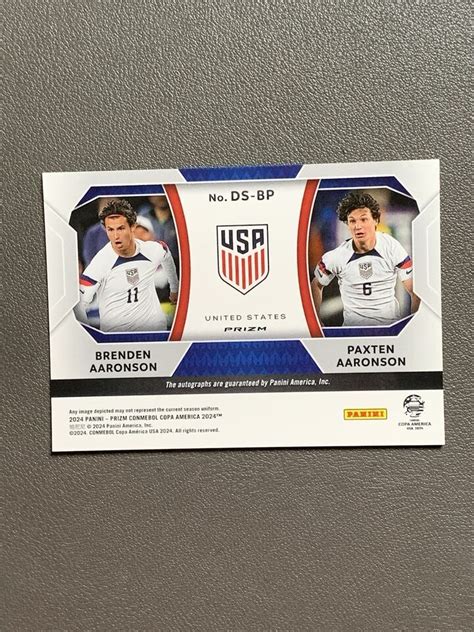 Prizm Copa America Paxten Brenden Aaronson Blue Shimmer Auto Uswnt