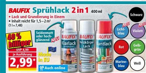 Baufix Sprühlack Angebot bei NORMA