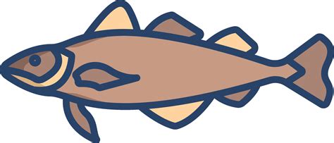 Cod Fish linear color illustration 46097138 Vector Art at Vecteezy