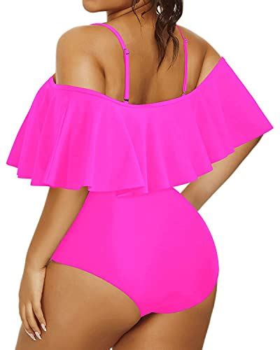 Buy Daci Women Plus Size Two Piece Bikini Ruffle Swimsuits With High