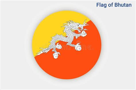 High Detailed Flag Of Bhutan National Bhutan Flag Asia Stock