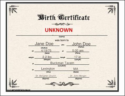 Real Birth Certificate Template Beautiful Birth Certificate