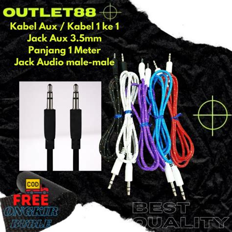 Jual Kabel Aux 1M Warna Warni Model Tali Sepatu Kabel 1 Ke 1 Buat