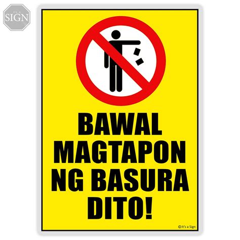 Bawal Magtapon Ng Basura Dito Sign Laminated Signage A4 A3 Size