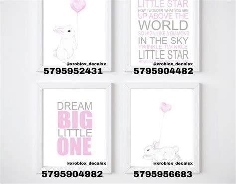 four posters with pink and white designs on them, one has a balloon in ...