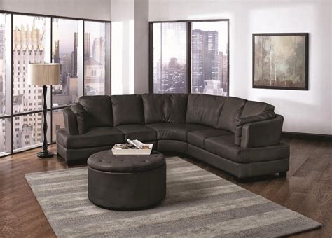 Buy Curved Sofa Online: Curved Leather Sectional Sofa