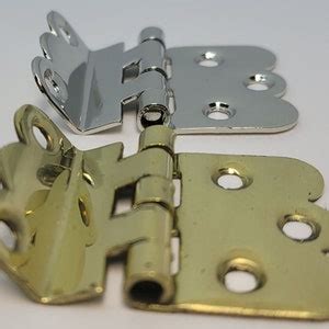 Small Napanee Offset Cabinet Hinge Nickel Brass Hoosier Sellers