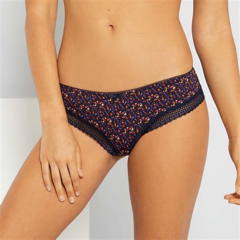 Tanga micro imprimée Lingerie du S au XXL marine Kiabi 6 00