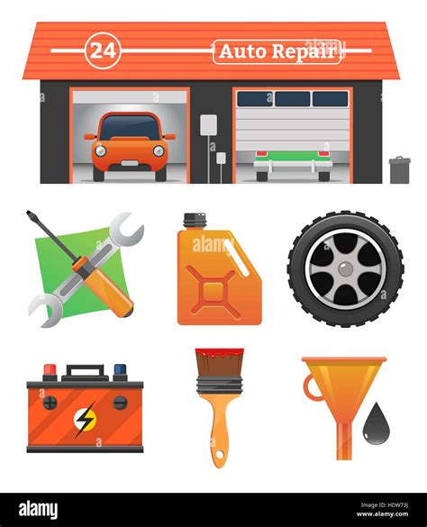 Auto Repair Icons Set Stock Vector Image And Art Alamy