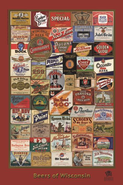 Composite Of Beer Labels Photograph Wisconsin Historical Society