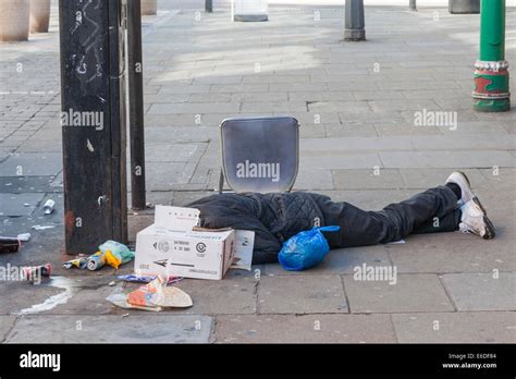 England London Tower Hamlets Brick Lane Homeless Man Sleeping Rough