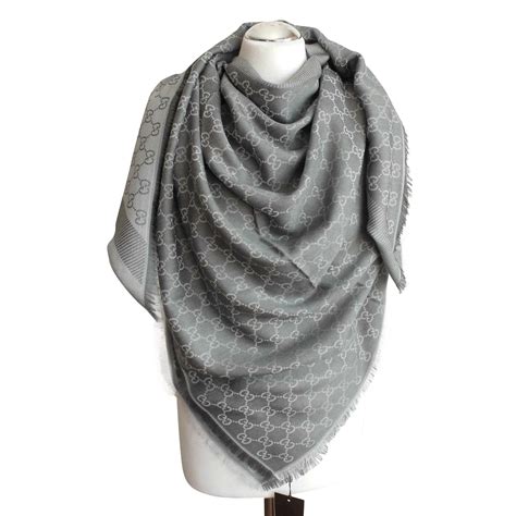 Gucci Scarf Grey Silk Wool ref.45294 - Joli Closet