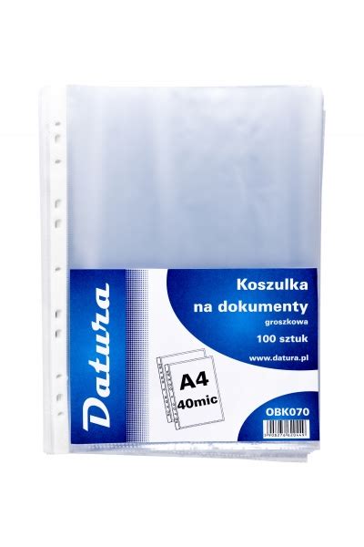 Koszulki A4 Kieszenie 40mic DATURA Groszkowa 100