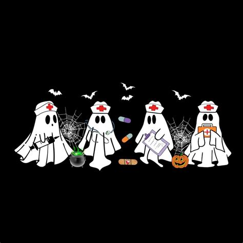 Ghost Nurses Png Nurse Halloween Png Halloween Nursing Png Etsy