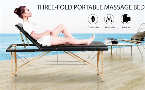 Yaheetech Table De Massage Pliable Lit De Massage 3 Zones