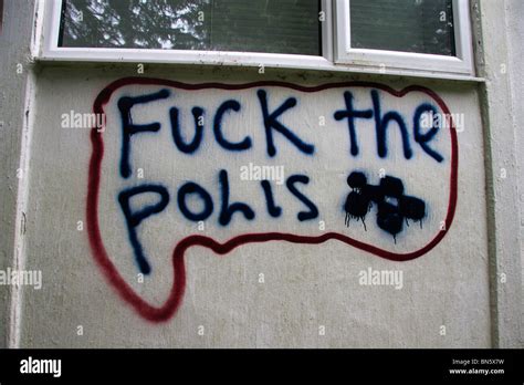 Fuck The Polis Police Graffiti On Building In Scotland Stock Photo Alamy