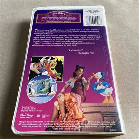 Three Caballeros Vhs Walt Disney Masterpiece Collection