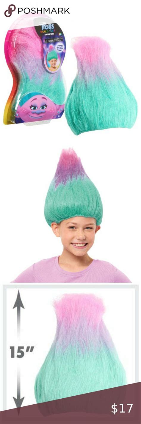 Dreamworks Trolls World Tour Troll Rific Satin Wig New Wigs Troll Wig Chenille