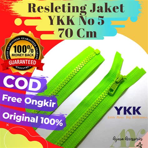 Jual Resleting Zipper Sleting Jaket Ykk Gigi Plastik Vislon Cm Hijau