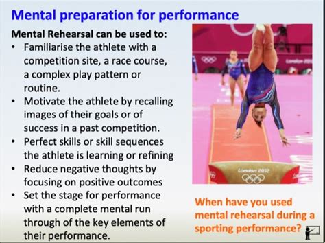 Gcse Pe Sport Psychology Mental Preparation Component Teaching