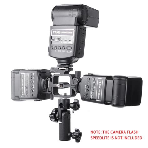 In Swivel Triple Hot Shoe All Metal Hot Shoe Mount Adapter For Flash Holder