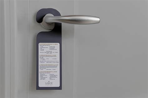 Door Knob Breakfast Menu Hotel Room Behance