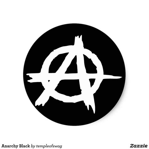 Anarchy Black Classic Round Sticker Zazzle In Round