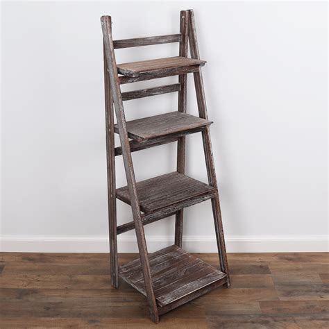 Milltown Merchants Ladder Shelf Rustic Ladder Bookshelf Umber