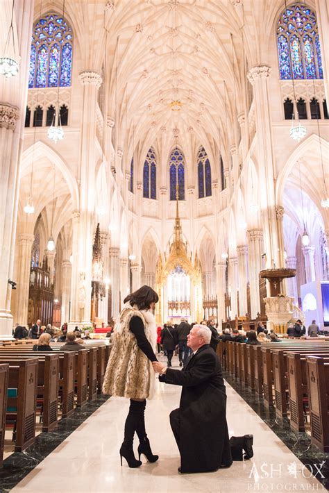 Proposal inside St. Patricks Cathedral - Ash Fox PhotographyAF