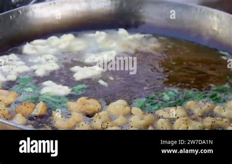 Deep Fried Dough Sticks In Boiling Oil Thai Donuts Patong Ko You