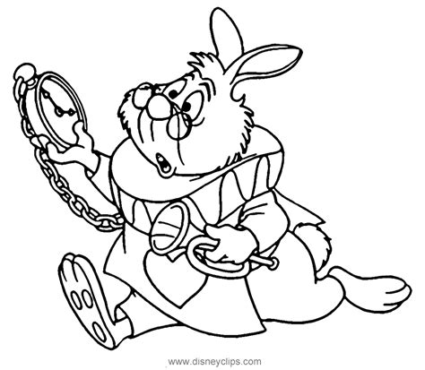 Alice In Wonderland - White Rabbit Coloring Page - Free Printable ...