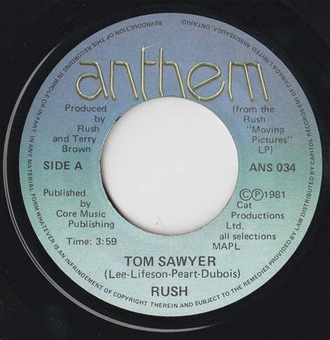 Rush Tom Sawyer Witch Hunt 1981 Vinyl Discogs